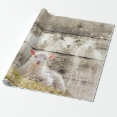 Rustic Sheep Baby Lamb Burlap Cadeaupapier (Uitgerold)