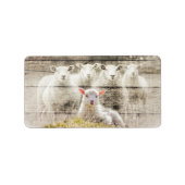 Rustic Sheep Baby Lamb Burlap Etiket (Voorkant)