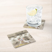 Rustic Sheep Baby Lamb Burlap Kartonnen Onderzetters (Insitu)