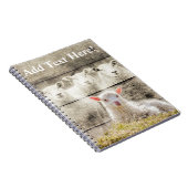 Rustic Sheep Baby Lamb Burlap Notitieboek (Rechterzijde)