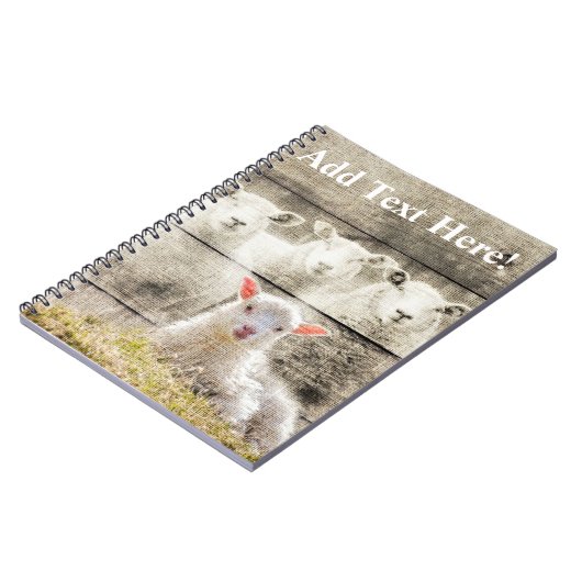 Rustic Sheep Baby Lamb Burlap Notitieboek (Linkerzijde)