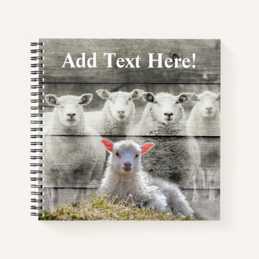 Rustic Sheep Baby Lamb Burlap Notitieboek (Voorkant)