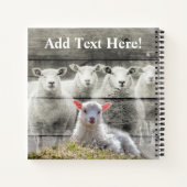 Rustic Sheep Baby Lamb Burlap Notitieboek (Achterkant)