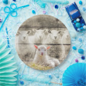 Rustic Sheep Baby Lamb Burlap Papieren Bordje (Feest)
