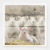 Rustic Sheep Baby Lamb Burlap Servet (Voorkant)