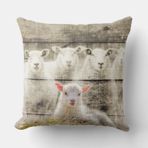 Rustic Sheep Baby Lamb Burlap Sierkussen