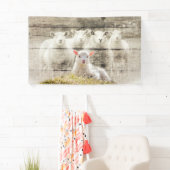 Rustic Sheep Baby Lamb Burlap Spandoek (Insitu)