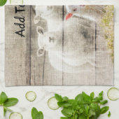 Rustic Sheep Baby Lamb Burlap Theedoek (Gevouwen)