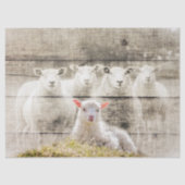 Rustic Sheep Baby Lamb Burlap Tissuepapier (Voorkant)