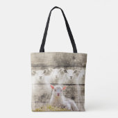 Rustic Sheep Baby Lamb Burlap Tote Bag (Achterkant)