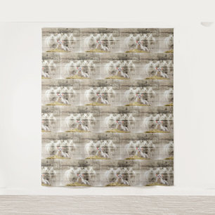 Rustic Sheep Baby Lamb Burlap Wandkleed