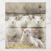Rustic Sheep Baby Lamb Burlap Wijn Etiket (Enkel label)