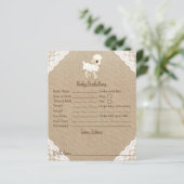 Rustic Sheep Baby shower Predictions and Advice (Staand voorkant)