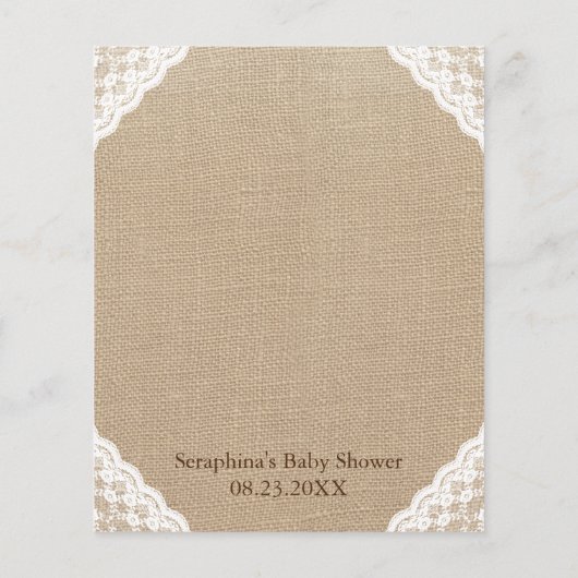 Rustic Sheep Baby shower Predictions and Advice (Achterkant)