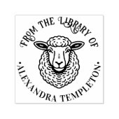 Rustic Sheep Head Library Boeknaam #1P Zelfinktende Stempel (Design)