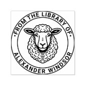Rustic Sheep Head Library Boeknaam Zelfinktende Stempel (Design)