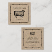 Rustic Sheep Iron Arrows Kraft Custom Boerderij Lo Vierkante Visitekaartje (Voorkant / Achterkant)