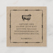 Rustic Sheep Iron Arrows Kraft Custom Boerderij Lo Vierkante Visitekaartje (Achterkant)