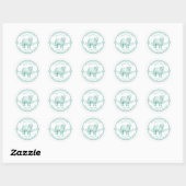 Rustic Sheep Lamb Logo Farm Field Green Ronde Sticker (Vel)