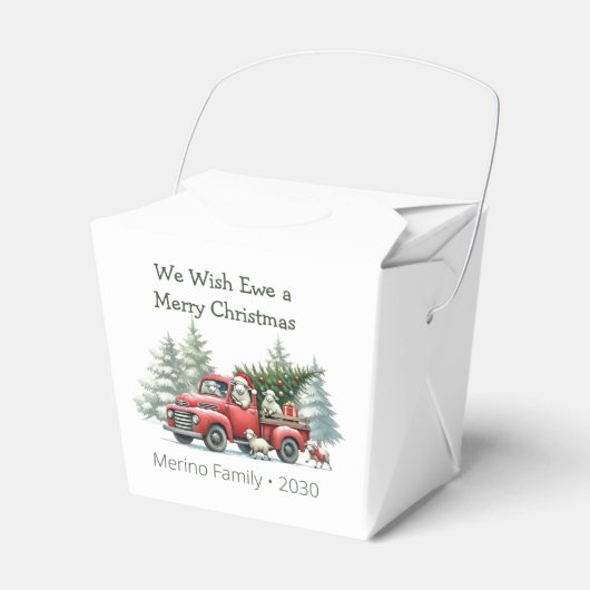 Rustic Sheep  Red Truck Bedankdoosjes (Voorkant Zijde)