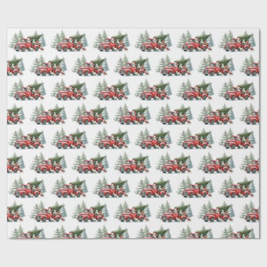 Rustic Sheep  Red Truck Cadeaupapier (Vlak)