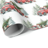 Rustic Sheep  Red Truck Cadeaupapier (Rol Hoek)