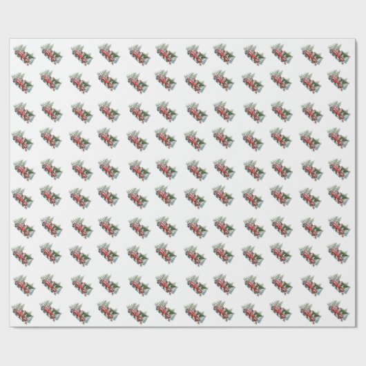 Rustic Sheep Red Truck Cadeaupapier (Vlak)