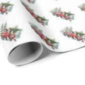 Rustic Sheep  Red Truck Cadeaupapier (Rol Hoek)