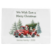 Rustic Sheep  Red Truck Groot Cadeauzakje (Achterkant)