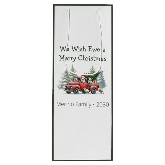 Rustic Sheep  Red Truck Wijn Cadeautas (Voorkant)