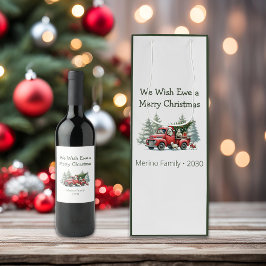 Rustic Sheep Red Truck Wijn Cadeautas