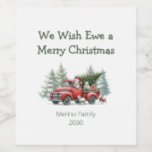 Rustic Sheep Red Truck Wijn Etiket (Enkel label)