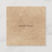Rustic Sheep Wool Fiber Designer Business Card Vierkante Visitekaartje (Achterkant)