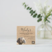 Rustic Sheep Wool Fiber Designer Business Card Vierkante Visitekaartje (Staand voorkant)