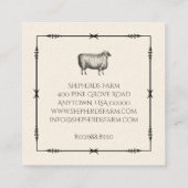 Rustic Sheep Wrought Iron Arrows Custom Boerderij Vierkante Visitekaartje (Achterkant)