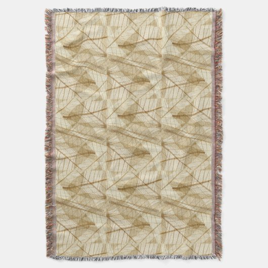 Rustic Sheer Cream Lace Leaves Deken (Voorkant Verticaal)