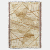 Rustic Sheer Cream Lace Leaves Deken (Voorkant Verticaal)
