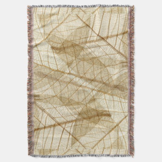Rustic Sheer Cream Lace Leaves Deken (Voorkant Verticaal)