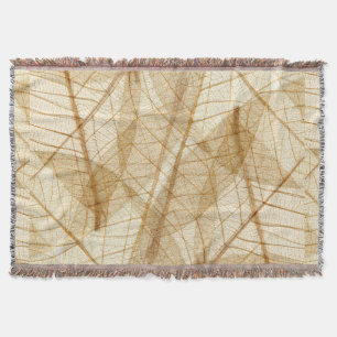 Rustic Sheer Cream Lace Leaves Deken