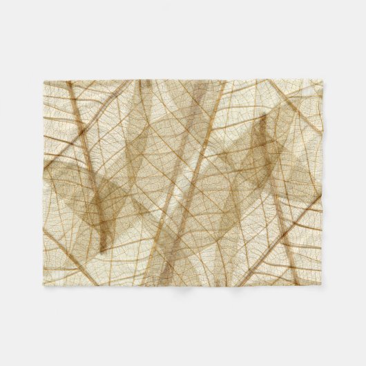 Rustic Sheer Cream Lace Leaves Fleece Deken (Voorkant (Horizontaal))