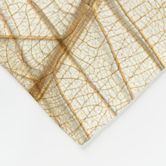 Rustic Sheer Cream Lace Leaves Fleece Deken (Hoek)