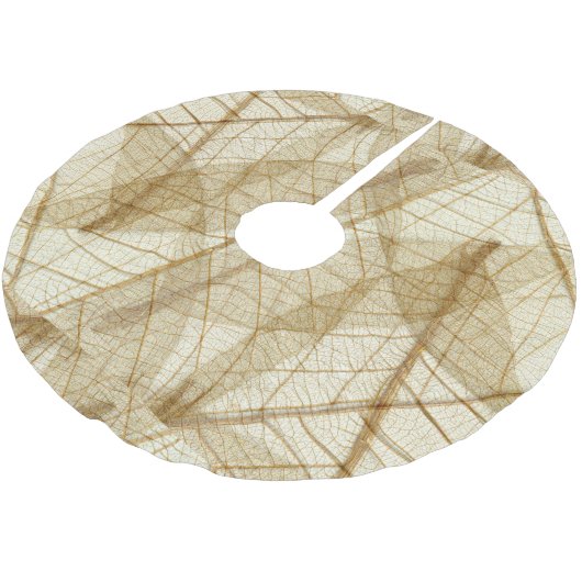 Rustic Sheer Cream Lace Leaves Kerstboom Rok (Gekanteld)