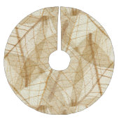 Rustic Sheer Cream Lace Leaves Kerstboom Rok (Voorkant)
