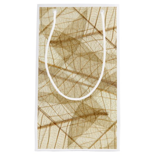 Rustic Sheer Cream Lace Leaves Klein Cadeauzakje (Voorkant)