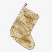 Rustic Sheer Cream Lace Leaves Kleine Kerstsok (Voorkant (Hangend))