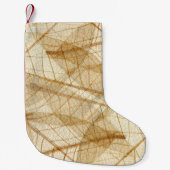 Rustic Sheer Cream Lace Leaves Kleine Kerstsok (Voorkant)