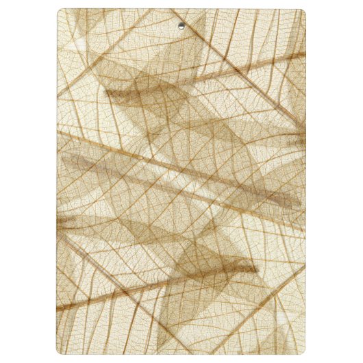 Rustic Sheer Cream Lace Leaves Klembord (Achterkant)