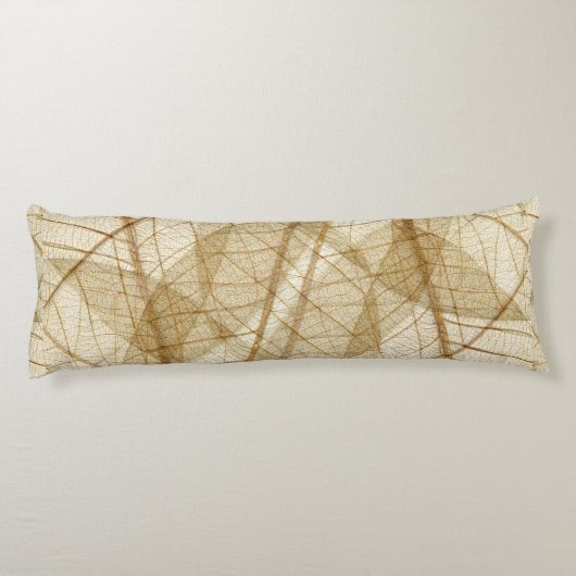 Rustic Sheer Cream Lace Leaves Lichaamskussen (Achterkant)