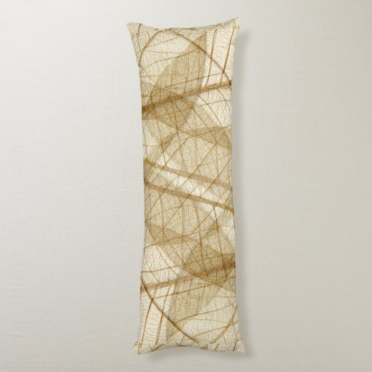 Rustic Sheer Cream Lace Leaves Lichaamskussen (Achterkant (Verticaal))