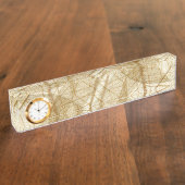 Rustic Sheer Cream Lace Leaves Naambordje (Zijkant)